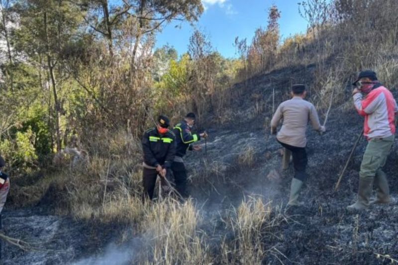 Polres Lumajang bantu padamkan karhutla di Gunung Semeru