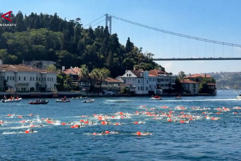 Lebih dari 2.000 perenang lintasi Selat Bosphorus dari Asia ke Eropa