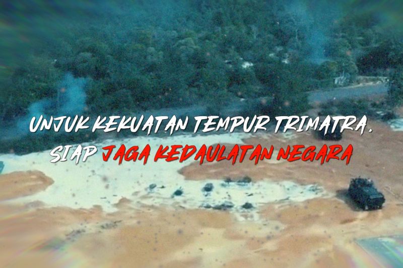 Unjuk kekuatan tempur trimatra, siap jaga kedaulatan negara