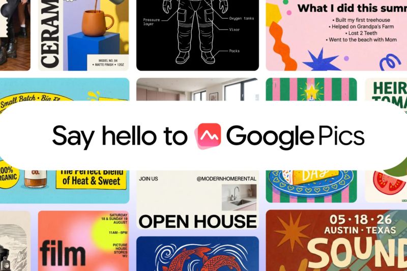 Google tantang Canva rilis Google Pics,mudahkan desain lewat prompt AI