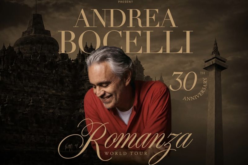 Konser Andrea Bocelli di Borobudur: Rayakan 30 tahun Album Legendaris Romanza