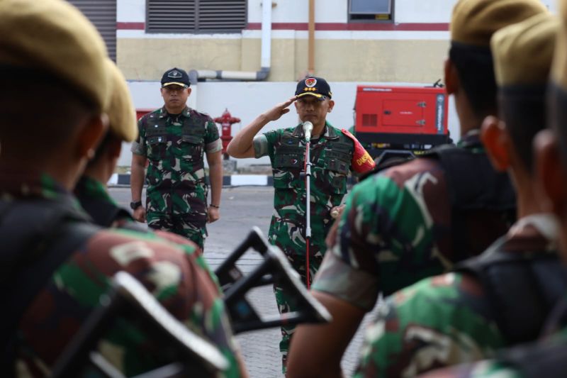 Dandim 0502/Jakarta Utara Kolonel Inf Mohammad Syaifuddin Fanany saat memimpin apel pasukan pengamanan kunjungan Presiden Prabowo Subianto di Jakarta Utara, Rabu (16/9/2026). ANTARA/HO-Kodim Jakut