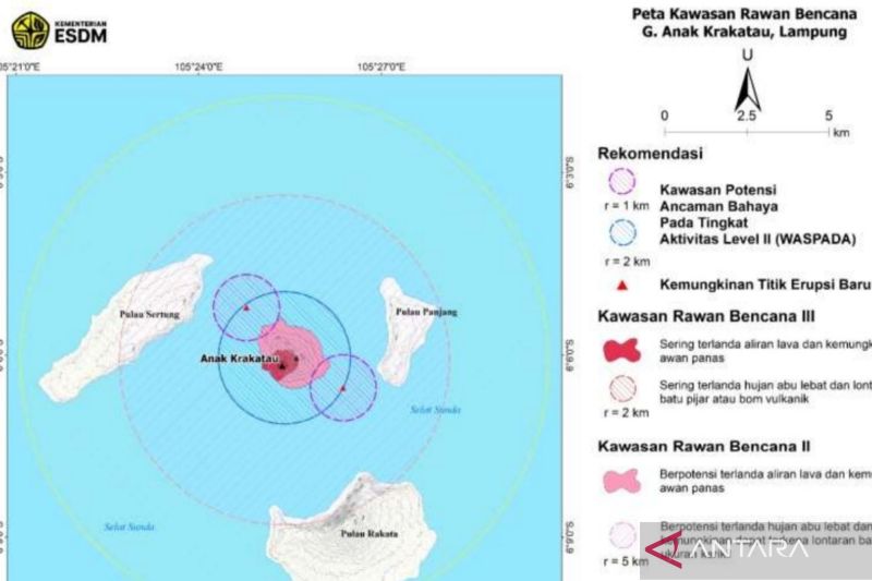 Badan Geologi deteksi kemunculan dua pulau baru di sekitar Krakatau