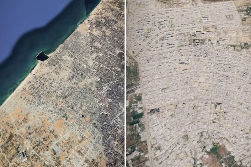 Citra satelit terbaru Google Maps ungkap luasnya kehancuran di Gaza