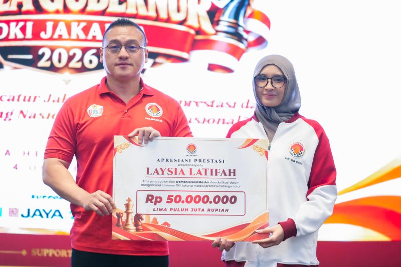 Raih gelar WGM, Laysa dapat bonus pembinaan Rp50 Juta dari Percasi DKI