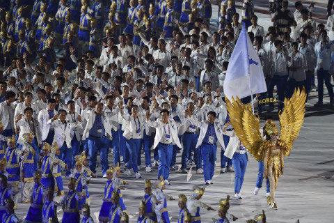 DEFILE KONTINGEN UNIFIKASI KOREA