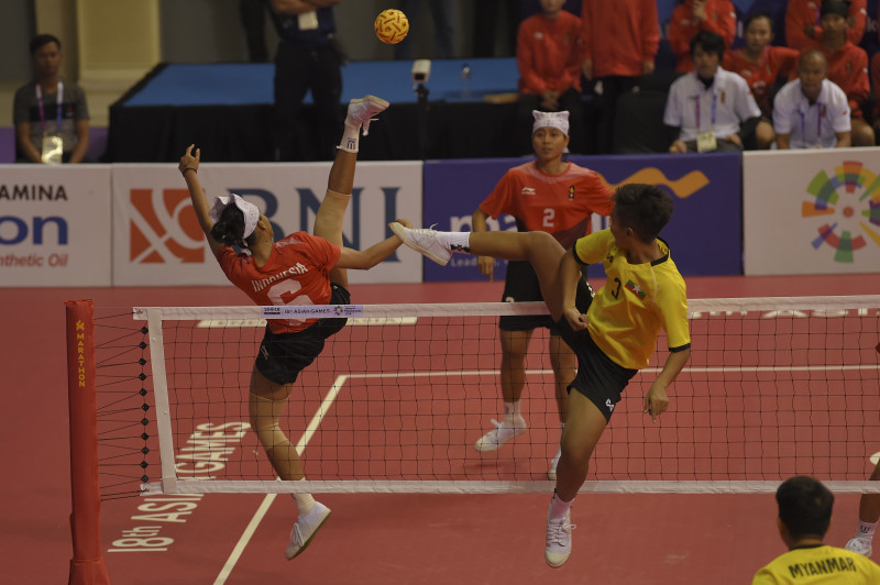 SEPAK TAKRAW PUTRI INDONESIA VS MYANMAR