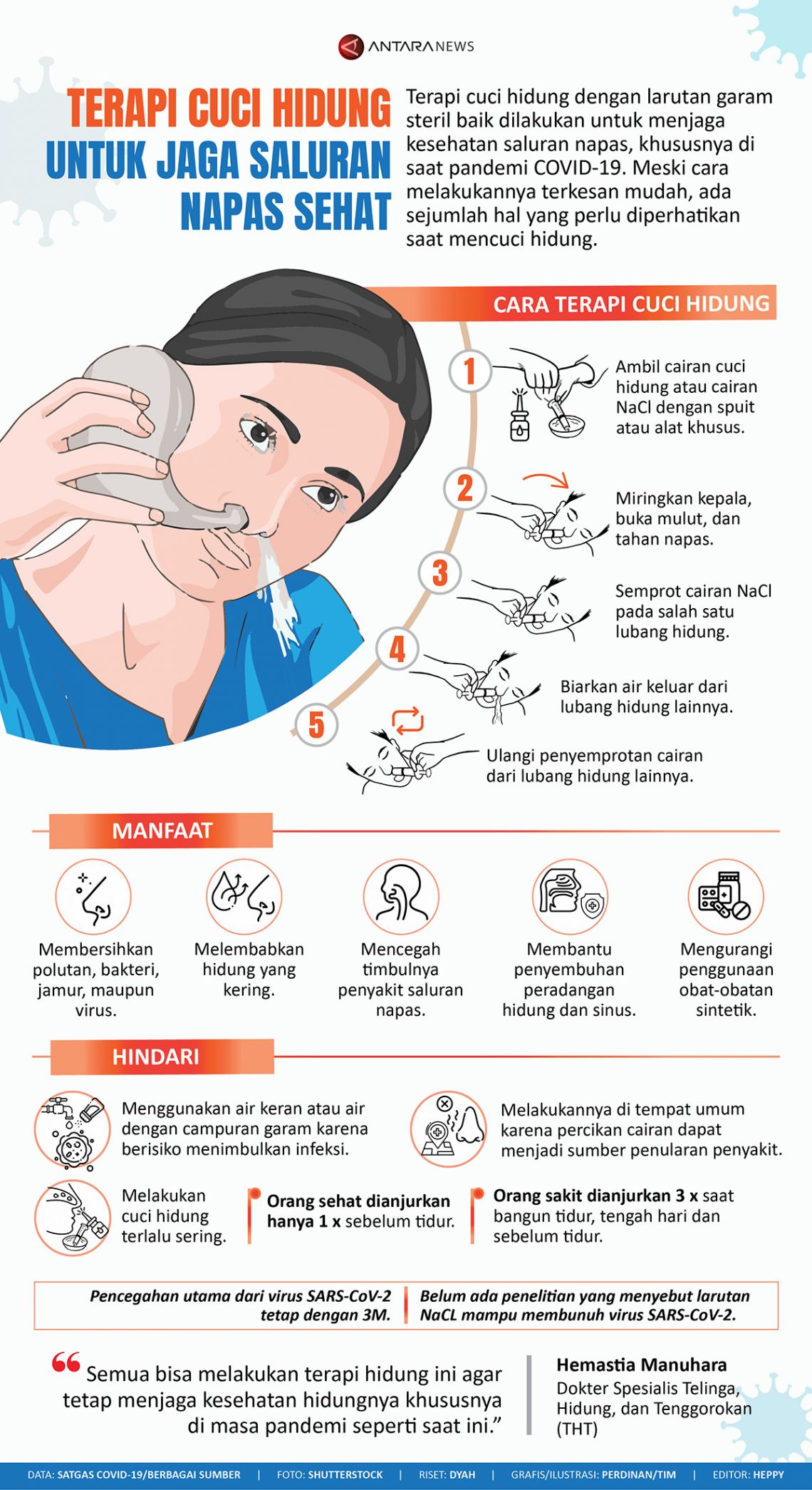 Terapi cuci hidung untuk jaga saluran napas sehat