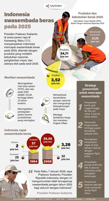 Indonesia swasembada beras pada 2025