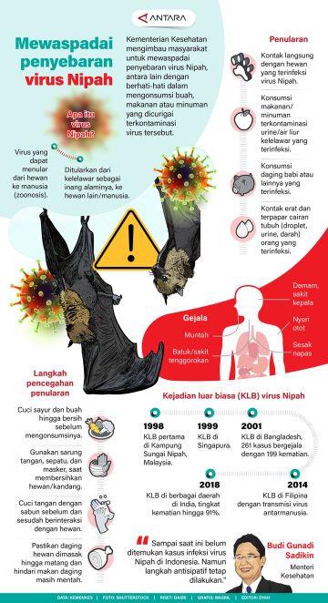 Mewaspadai penyebaran virus nipah