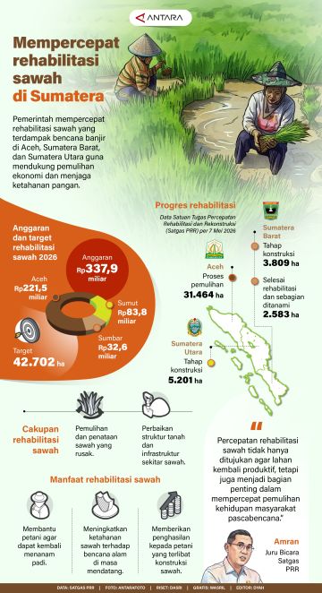 Mempercepat rehabilitasi sawah di Sumatera