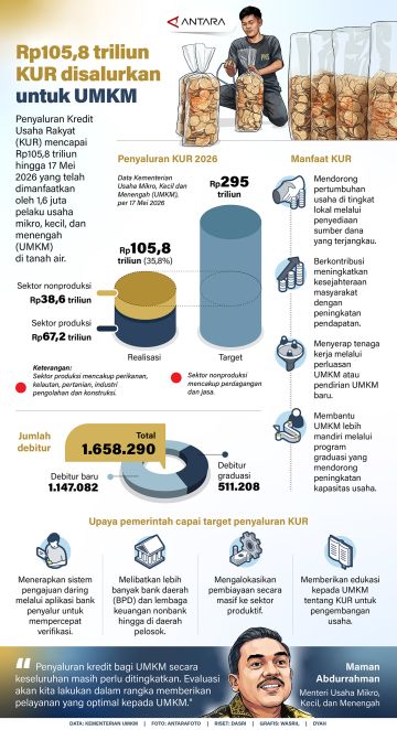 Rp105,8 triliun KUR disalurkan untuk UMKM