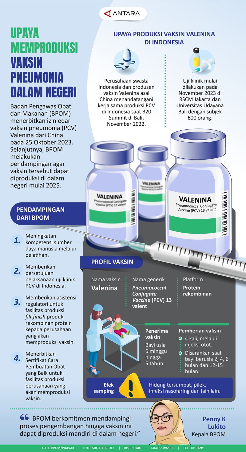 Upaya memproduksi vaksin pneumonia dalam negeri - Infografik ANTARA News